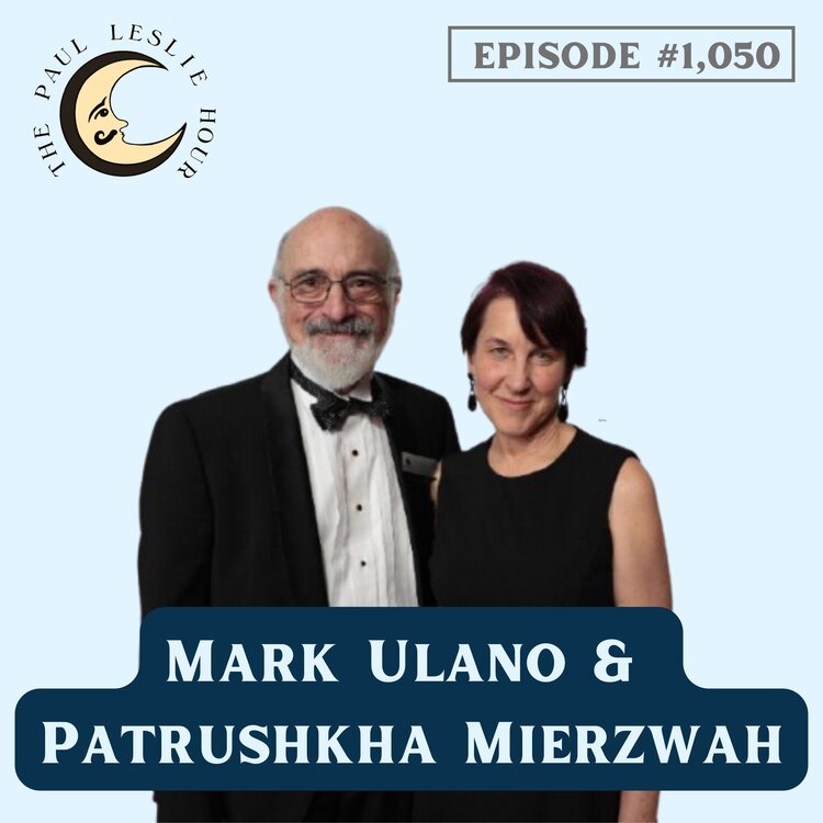 Mark Ulano and Patrushkha Mierzwah wearing formalwear are shown on a light blue background.