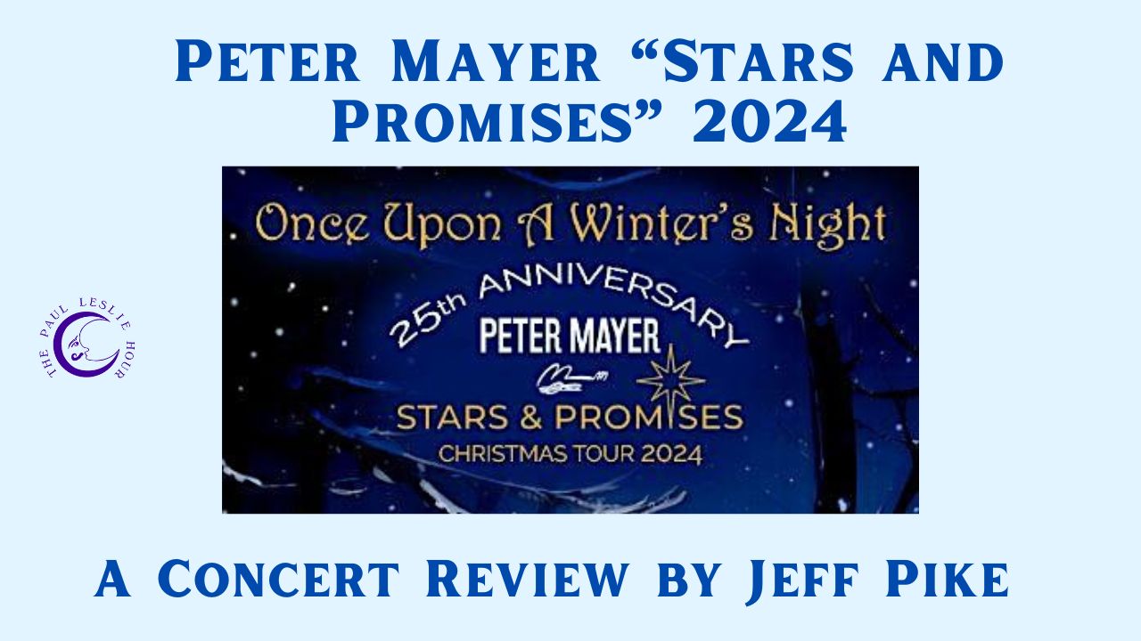 Peter Mayer's Christmas tour Stars and Promises logo is shown on a light blue background.